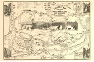White Mountains 1882 -  - Old Map Reprint New Hampshire