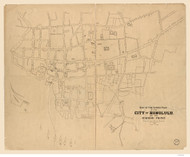 Lower Honolulu 1893 Loebenstein - Old Map Reprint - Hawaii Cities