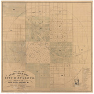 Atlanta 1850 Vincent - Old Map Reprint - Georgia Cities