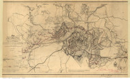 Atlanta 1864  - Siege by General Sherman - Old Map Reprint - Georgia Cities