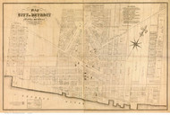 Detroit 1835 Farmer - Old Map Reprint - Michigan/Cities