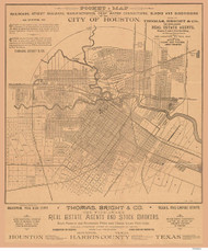 Houston 1890 Thomas - Old Map Reprint -  Texas Cities