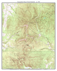 Mount Mansfield ca 1960 - Custom USGS Old Topo Map - Vermont