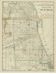 Chicago 1878 Rand, McNally  - Old Map Reprint -  Illinois Cities