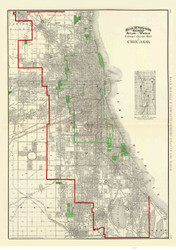 Chicago 1897 Rand, McNally  - Old Map Reprint -  Illinois Cities