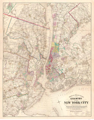 New York City County New York 1887 - Old Map Reprint