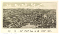 Bellows Falls, Vermont 1886 Bird's Eye View