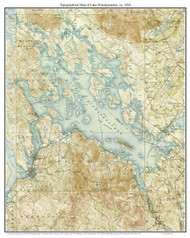 Lake Winnipesaukee 1928 - Custom USGS Old Topo Map - New Hampshire