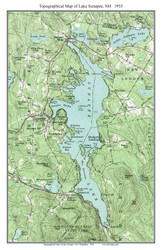 Lake Sunapee 1955 - Custom USGS Old Topo Map - New Hampshire
