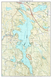 Lake Sunapee 1998 - Custom USGS Old Topo Map - New Hampshire