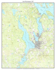 Lake Winnisquam 1987 - Custom USGS Old Topo Map - New Hampshire