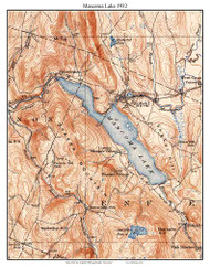 Mascoma Lake 1932 - Custom USGS Old Topo Map - New Hampshire