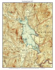 Newfound Lake 1927 - Custom USGS Old Topo Map - New Hampshire