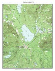 Ossipee Lake 1958 - Custom USGS Old Topo Map - New Hampshire