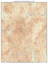 Mount Washington 1896 - Custom USGS Old Topo Map - New Hampshire