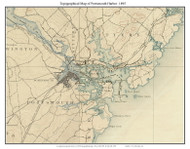 Portsmouth Harbor 1895 - Custom USGS Old Topo Map - New Hampshire