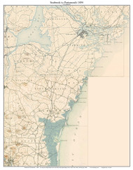 Seabrook to Portsmouth 1894 - Custom USGS Old Topo Map - New Hampshire