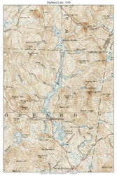 Highland Lake 1930 - Custom USGS Old Topo Map - New Hampshire