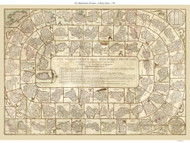 France 1795  - Departments of France Board Game - Old Map Reprint