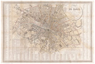 Paris, France 1827 Vivien - Old Map Reprint