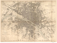 Paris, France 1834 Clarke - Old Map Reprint
