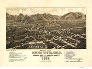 Buena Vista, Colorado 1882 Bird's Eye View - LC