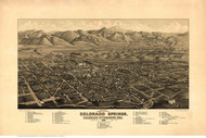 Colorado Springs, Colorado 1882 Bird's Eye View - LC