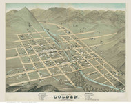 Golden, Colorado 1873 Bird's Eye View - DVL