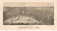 Evansville, Indiana 1880 Bird's Eye View