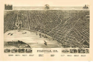 Evansville, Indiana 1888 Bird's Eye View