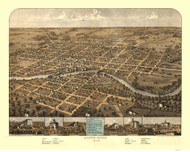 South Bend, Indiana 1866 Bird's Eye View