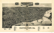 Davenport, Iowa 1888 Bird's Eye View