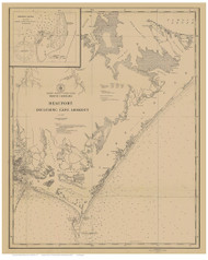 Beaufort and Cape Lookout 1915 - North Carolina 80,000 Scale Custom Chart