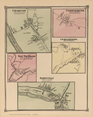 Cochecton, Upper Cochecton, Half Way Brook, Cochecton Center and Barryville, New York 1875 - Old Town Map Reprint - Sullivan Co. Atlas