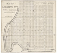Sacramento 1849 Warner - Old Map Reprint - California Cities