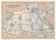 San FernandoValley 1923 Borgnis - Old Map Reprint - California Cities