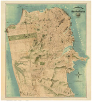 San Francisco 1911 Chevalier - Old Map Reprint - California Cities