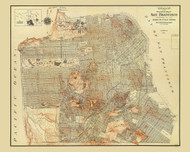 San Francisco 1929 Auradou - Old Map Reprint - California Cities