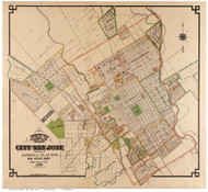 San Jose 1886 Clayton - Old Map Reprint - California Cities