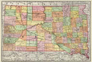South Dakota 1891 Rand McNally & Co. - Old State Map Reprint