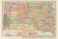 South Dakota 1903 Rand McNally & Co. - Old State Map Reprint