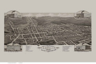 Campello, Massachusetts 1880 Bird's Eye View - Old Map Reprint BPL