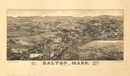 Dalton, Massachusetts 1884 Bird's Eye View - Old Map Reprint