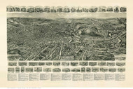 Fitchburg, Massachusetts 1915 Bird's Eye View - Old Map Reprint