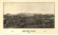 Groton, Massachusetts 1886 Bird's Eye View - Old Map Reprint