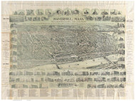 Haverhill, Massachusetts 1893 Bird's Eye View - Old Map Reprint BPL - Copy 1
