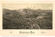Haydenville, Massachusetts 1886 Bird's Eye View - Old Map Reprint