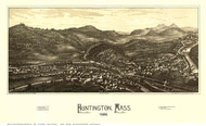 Huntington, Massachusetts 1886 Bird's Eye View - Old Map Reprint