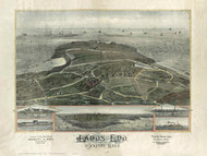 Lands End, Massachusetts ca 1880 Bird's Eye View - Old Map Reprint LC