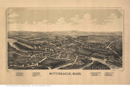 Mittineague, Massachusetts 1889 Bird's Eye View - Old Map Reprint